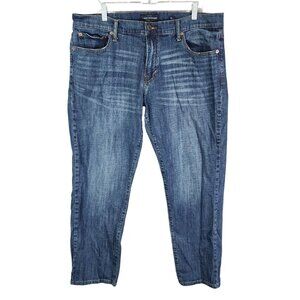 Mens Lucky Brand 221 Straight Jeans Blue Denim Dark Wash Size 38x30